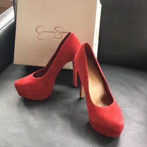 Red Jessica Simpson Platforms